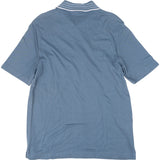 Hermès Blue Cotton Striped Collar H Pocket Polo T-Shirt (L)