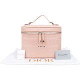 Christain Dior Cannage Embroidered Fabric DiorTravel Vanity Case Handbag