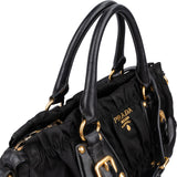 Prada Black Tessuto Gauffre Satchel Handbag