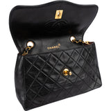 Chanel Quilted Lambskin 24K Gold Single Flap Crossbody Bag