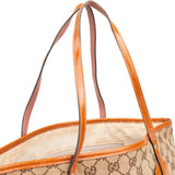 Gucci Monogram GG Canvas Patent Leather Web Small Tote Shoulder Bag