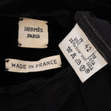 Hermès Black Velvet Distressed Embroidered Ex-Libris Sweater (FR 42 / DE 40)