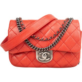 Chanel Quilted Stitched Goatskin Paris Seoul Double Carry Small Single Flap Crossbody Bag
