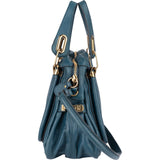 Chloé Bleu Grained Leather Paraty Shoulder Bag