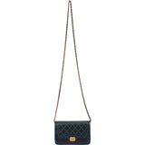 Chanel Leather Green Stitching BoyWallet On Chain Crossbody Bag
