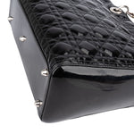 Christian Dior Quilted Patent Leather Lady Dior Handbag - vintageandkickz