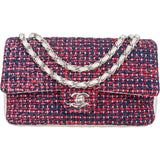 Chanel Quilted Multicolor Tweed and Lambskin Medium Double Flap Shoulder Bag
