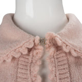 Chanel 2026SS Pink Cashmere CC Buttons Crochet Cropped Cardigan (FR36)