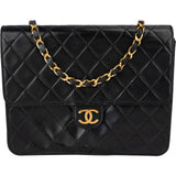 Chanel Quilted Lambskin 24K Gold Single Flap Shoulder Bag