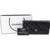 Chanel Quilted Caviar Leather Classic CC Flap Wallet