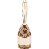 Coach Monogram Signature Stripe Tote Shoulder Bag