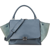 Céline Suede Bicolor Leather Trapeze Handbag
