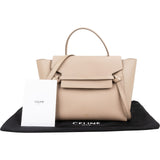 Celine Beige Grained Calfskin Belt Handbag