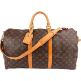 Louis Vuitton Monogram Canvas Keepall 50 Bandoulière Travel Bag