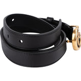 Gucci Black Leather GG Mini Marmont Belt (80 / 32)
