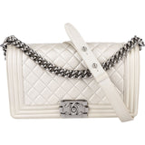 Chanel Quilted Calfskin Boy Single Flap Crossbody Bag