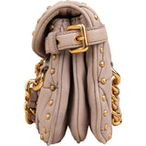 Miu Miu Quilted Nappa Leather Studded Turnlock Shoulder Bag