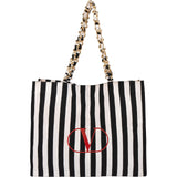 Valentino Garavani Striped Emblem Tote Shoulder Bag