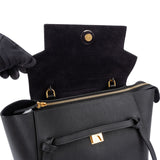Céline Black Grained Calfskin Belt Handbag