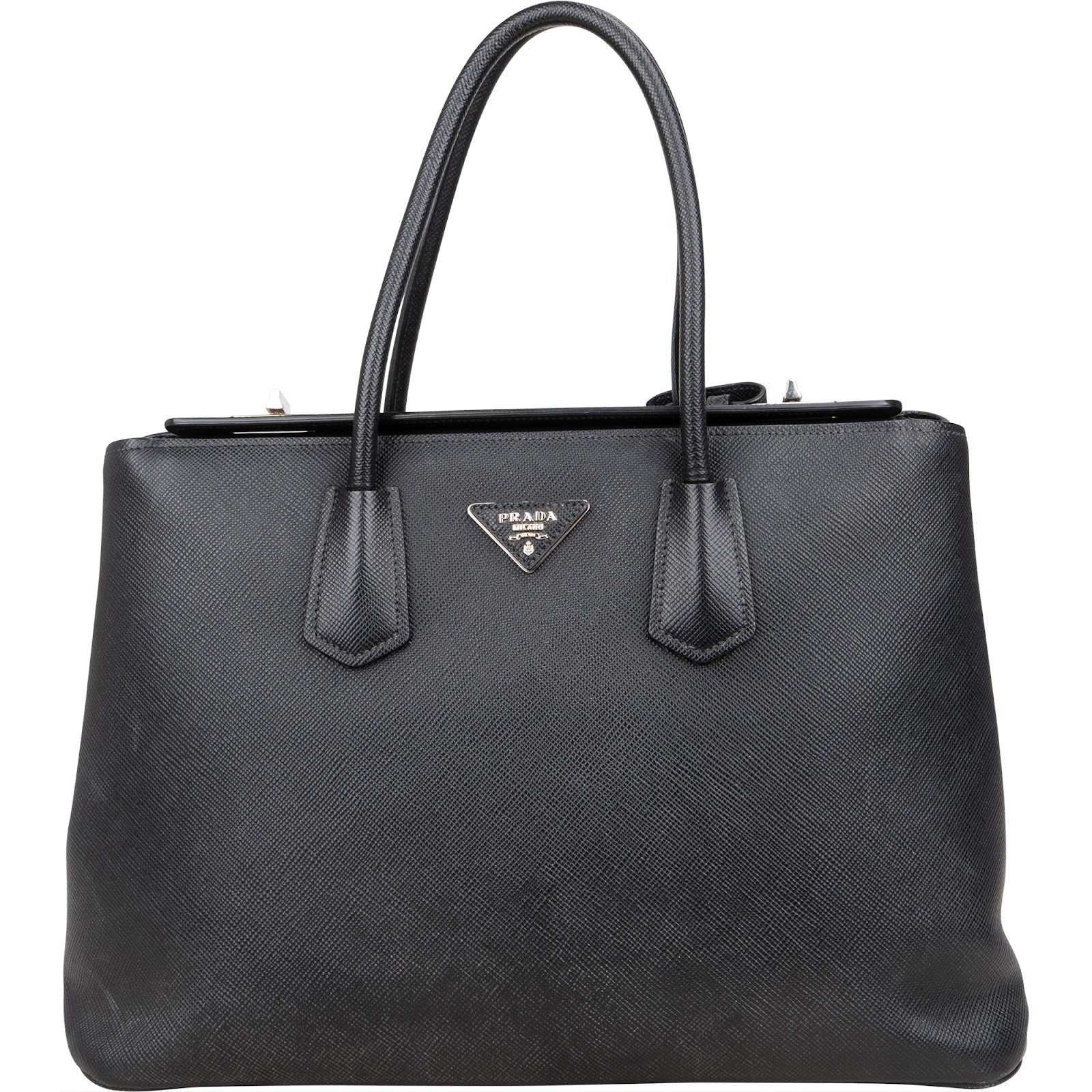 B04 Prada Black Saffiano Leather Lux Galleria Handbag xx - vintageandkickz