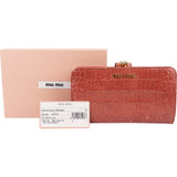 Miu Miu Cocco Craquelé Leather Kisslock Wallet