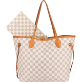 Louis Vuitton Monogram Damier Azur Canvas Neverfull MM Shoulder Bag