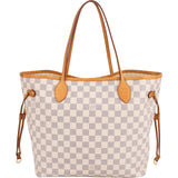 Louis Vuitton Monogram Damier Azur Canvas Neverfull MM Shoulder Bag
