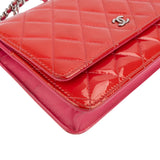Chanel Quilted Patent Leather Wallet on Chain Crossbody Bag