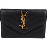 Yves Saint Laurent Grain de Poudre Quilted Leather Envelope Wallet