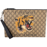 Gucci Monogram GG Supreme Tiger L'Aveugle Par Amour Clutch