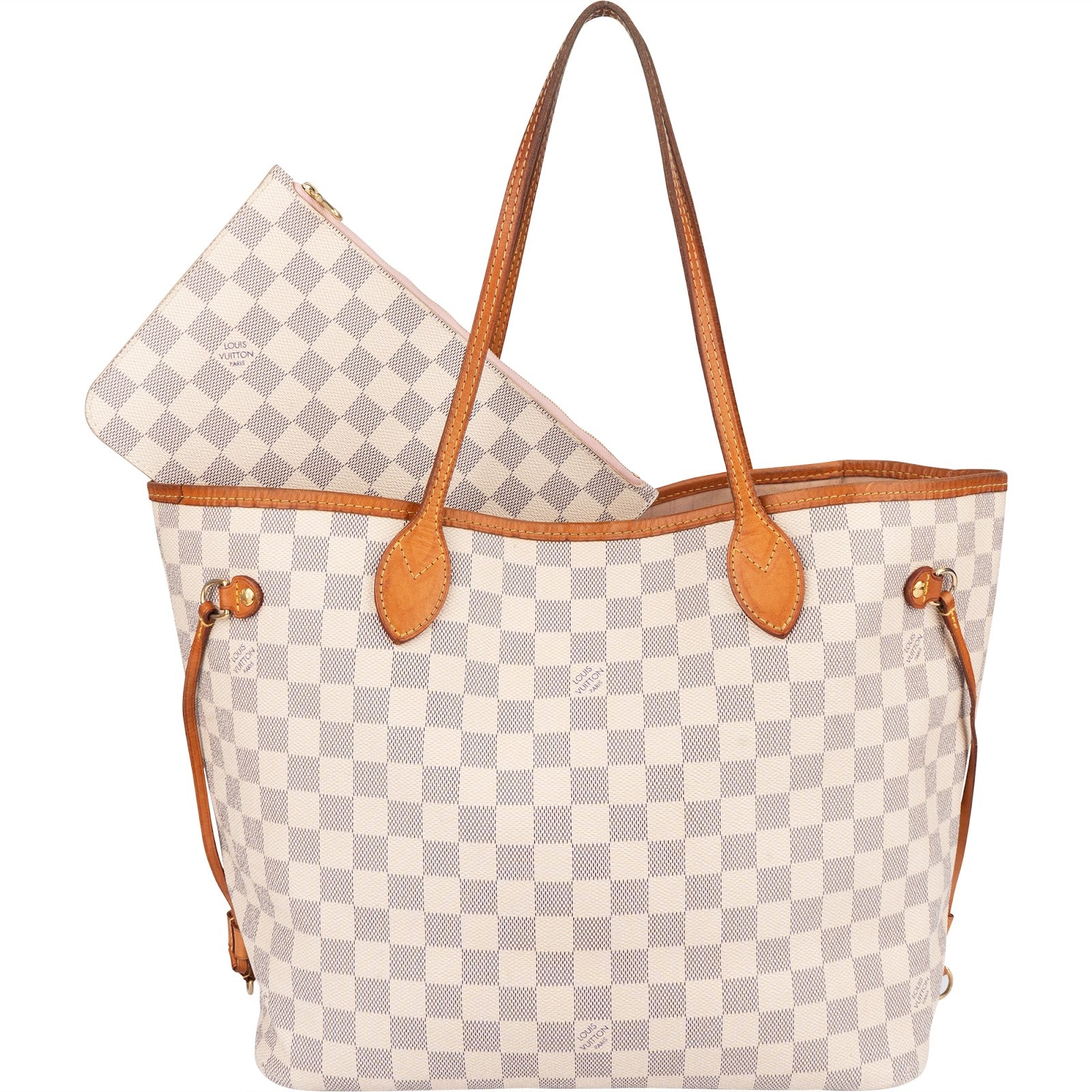 Louis Vuitton Monogram Damier Azur Neverfull MM Shoulder Bag - vintageandkickz