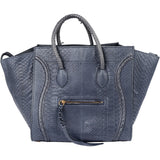 Celine Bleu Python Leather Phantom Handbag