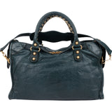 Balenciaga Petrol Leather City Handbag