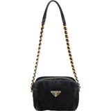 Prada Suede Small Camera Shoulder Bag