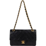 Chanel Quilted Lambskin 24K Gold Small Double Flap Shoulder Bag