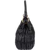Prada Black Matelassé Nappa Leather Gaufre Shoulder Bag