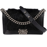 Chanel Goat Hair Medium Boy Single Flap Crossbody Bag
