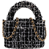 Chanel Quilted Tweed Nano Kelly Crossbody Handbag