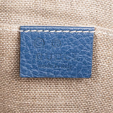 Gucci Blue Pebbled Leather Small Interlocking GG Crossbody Bag