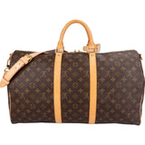 Louis Vuitton Monogram Canvas Keepall 50 Bandoulière Travel Bag