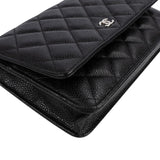 Chanel Quilted Caviar Leather Wallet on Chain Crossbody Bag