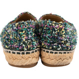 Chanel Multicolor Black Tweed CC Espadrilles Shoes (40)