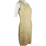Chanel Green Linen Vintage Sleeveless Button Dress (DE 38 / FR 40)