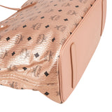 MCM Metallic Monogram Visetos Studded Liz Shopper Shoulder Bag