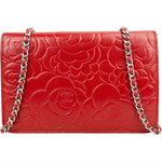 [🔄️B20 / F44] Chanel Embossed Camellia Leather Wallet on Chain Crossbody Bag - vintageandkickz