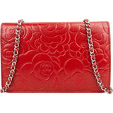 [🔄️B20 / F44] Chanel Embossed Camellia Leather Wallet on Chain Crossbody Bag - vintageandkickz