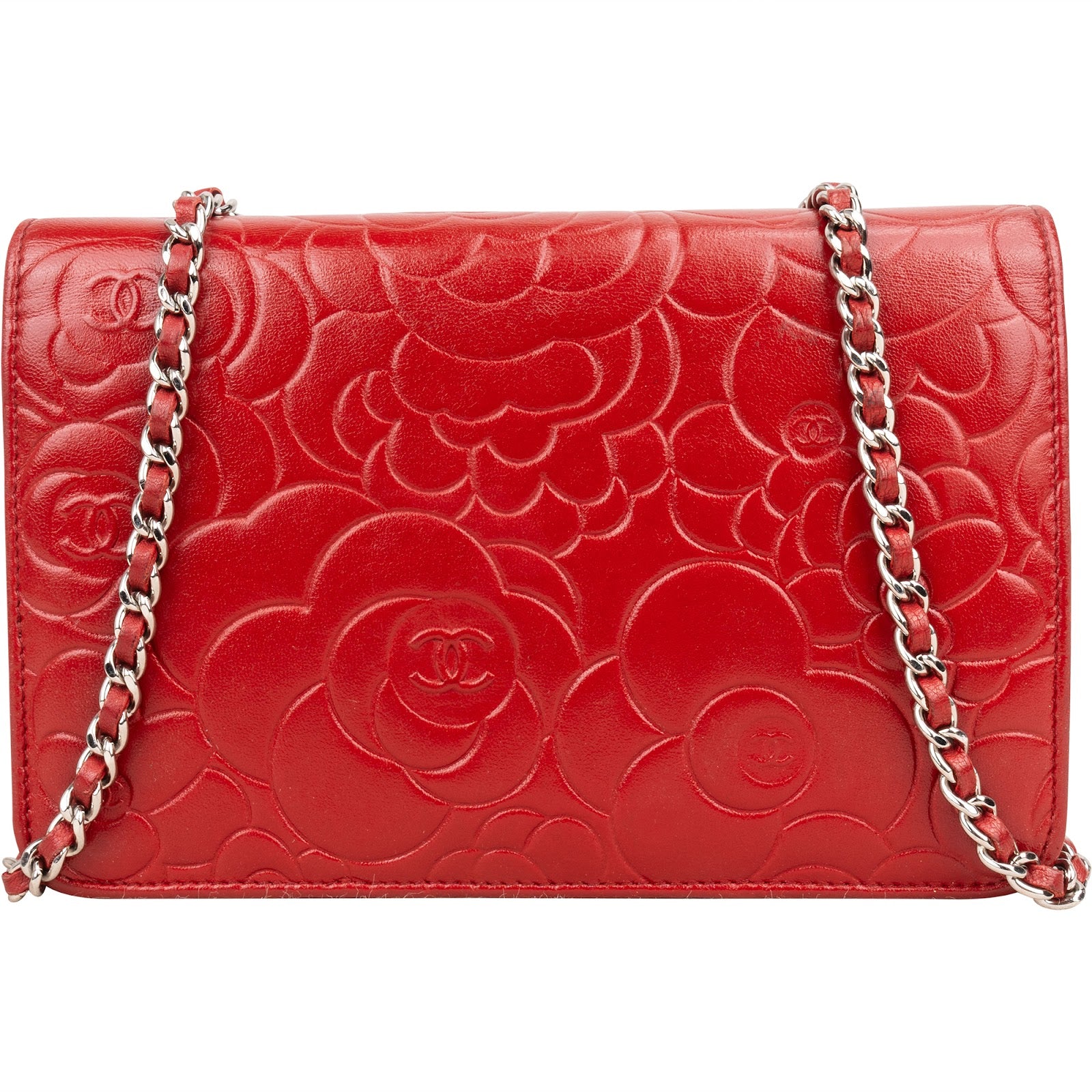 [🔄️B20 / F44] Chanel Embossed Camellia Leather Wallet on Chain Crossbody Bag - vintageandkickz