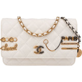 Chanel Quilted Lambskin Paris-Cosmopolite Charms Two-Tone Wallet On Chain Crossbody Bag