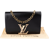 Louis Vuitton Noir Boxcalf Python Leather LV Louise GM Crossbody Bag