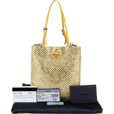 Prada Crystal Embellished Satin Small Tote Handbag